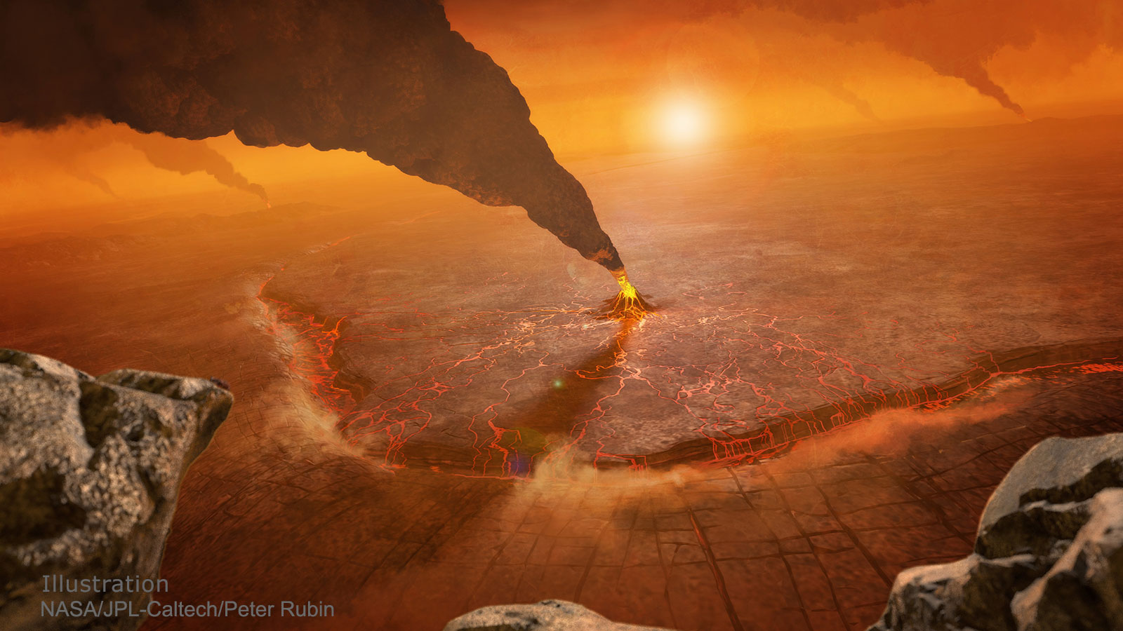 Vulkaanuitbarsting van planeet Venus