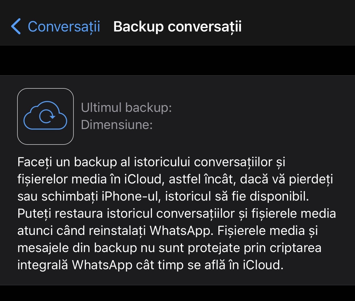 WhatsApp nesigur backup