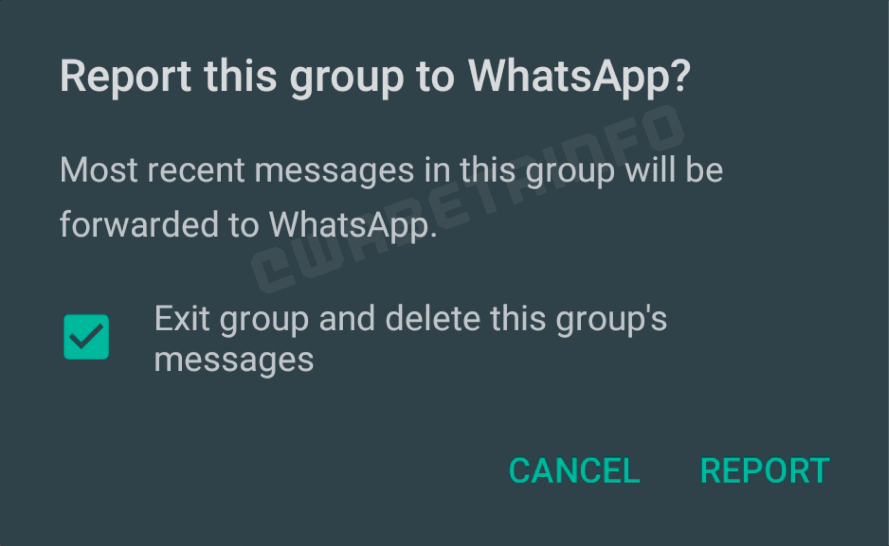 Plainte du groupe WhatsAppPlainte du groupe WhatsApp