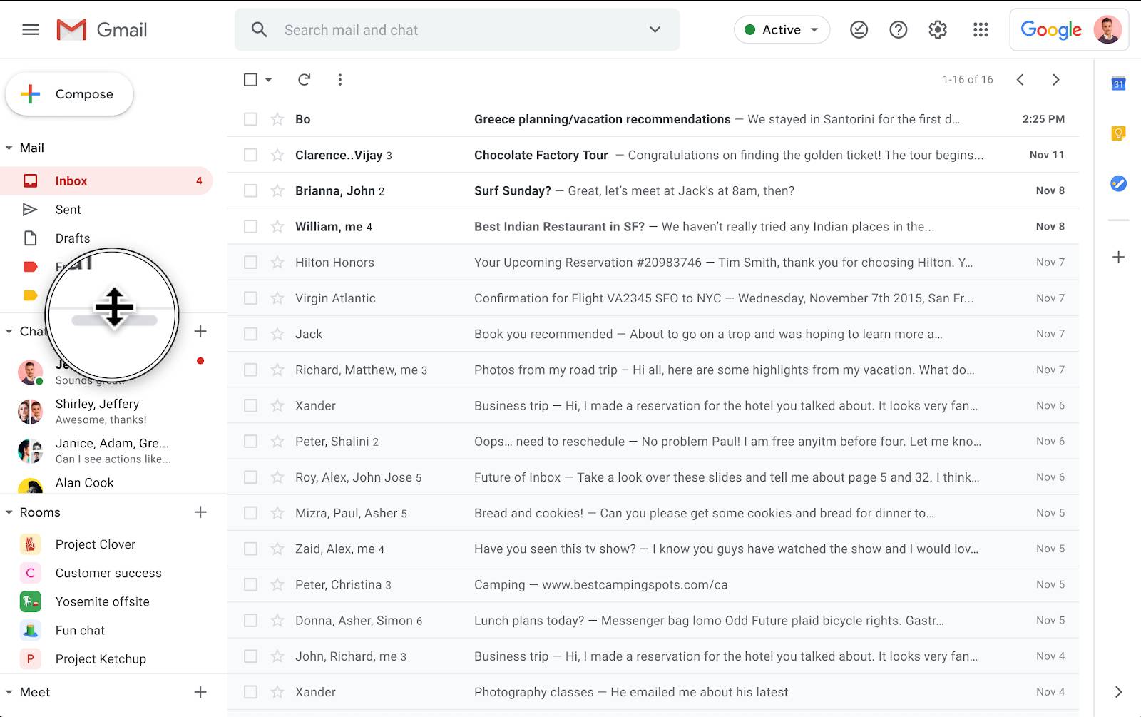 gmail redimensionare spatiu