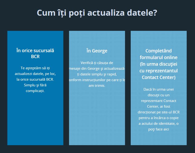 Aggiornamento persistente di BCR Romania