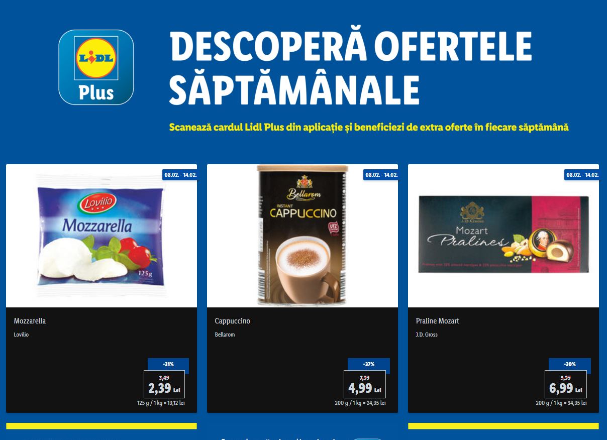 LIDL Romania encouraged weekly offers