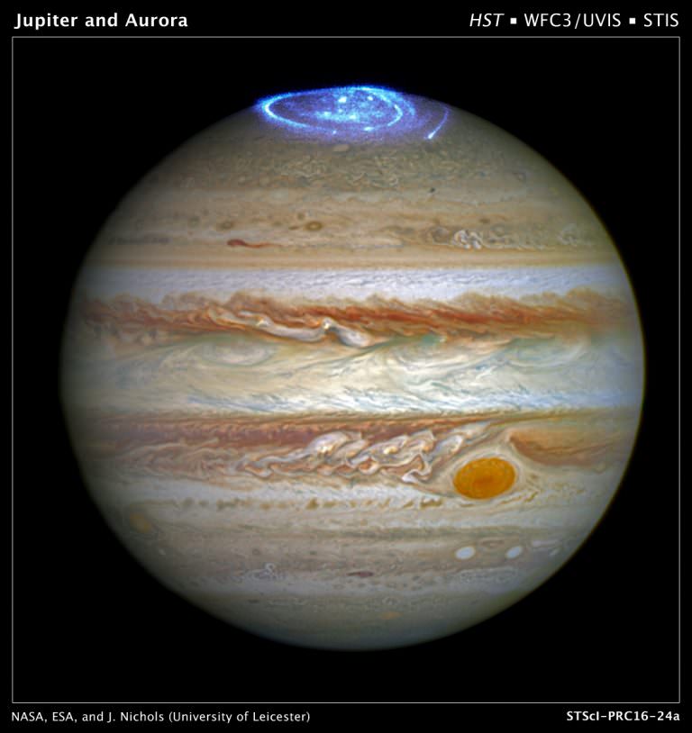 Explosion der Atmosphäre des Planeten Jupiter