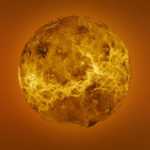 De gele planeet Venus