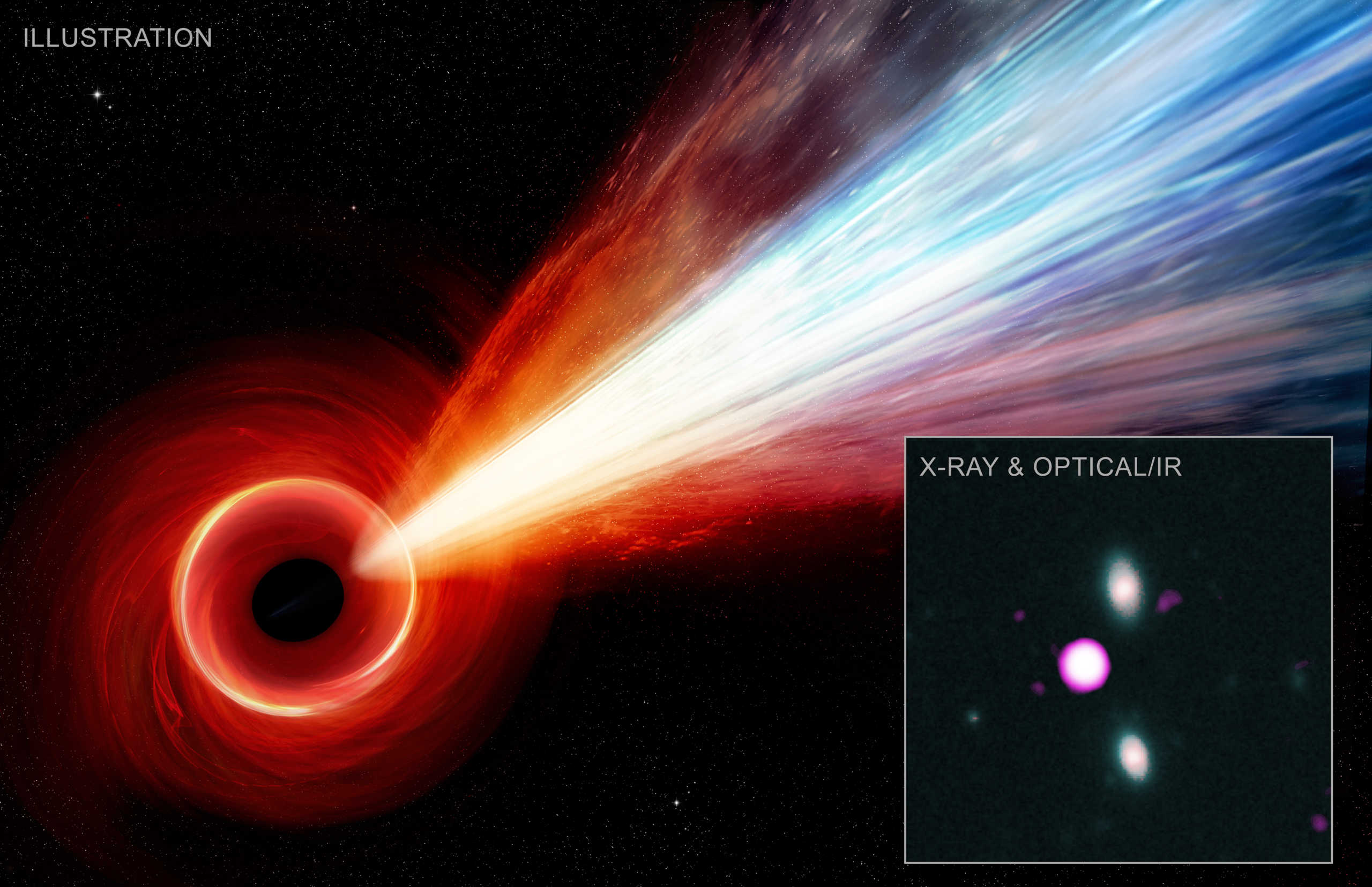 Zwart gat gooiende jet-nasa