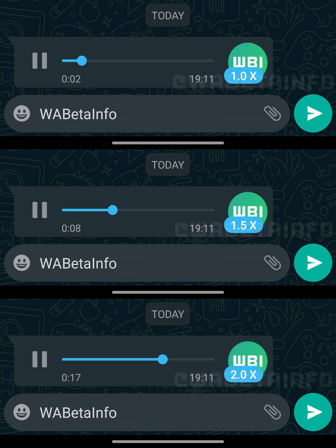 Mensajes de voz rápidos de WhatsApp