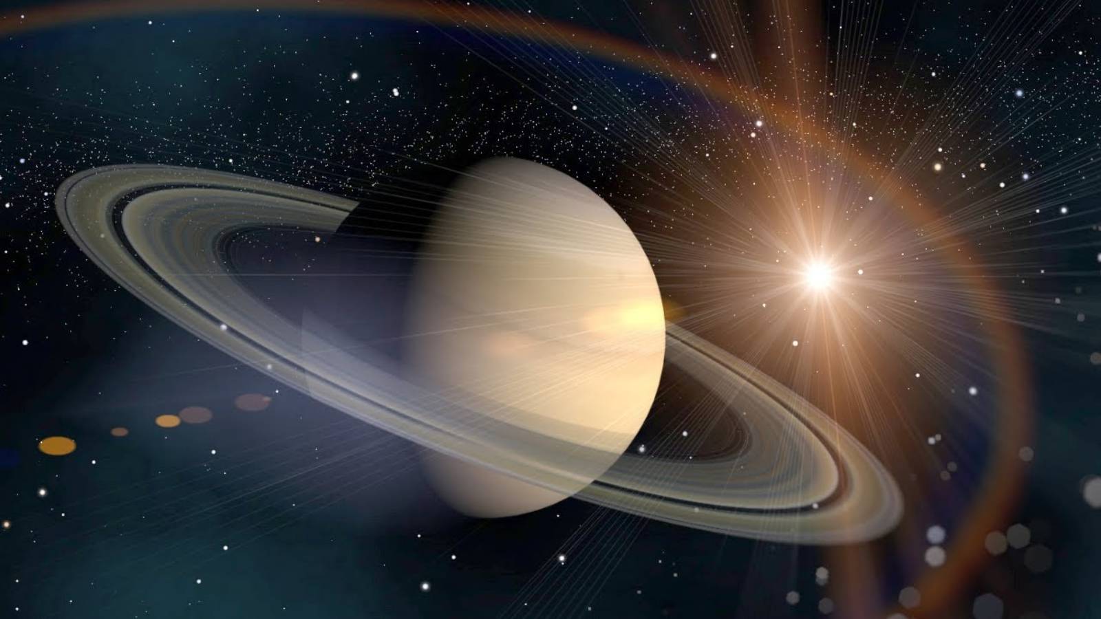 The planet Saturn in spring