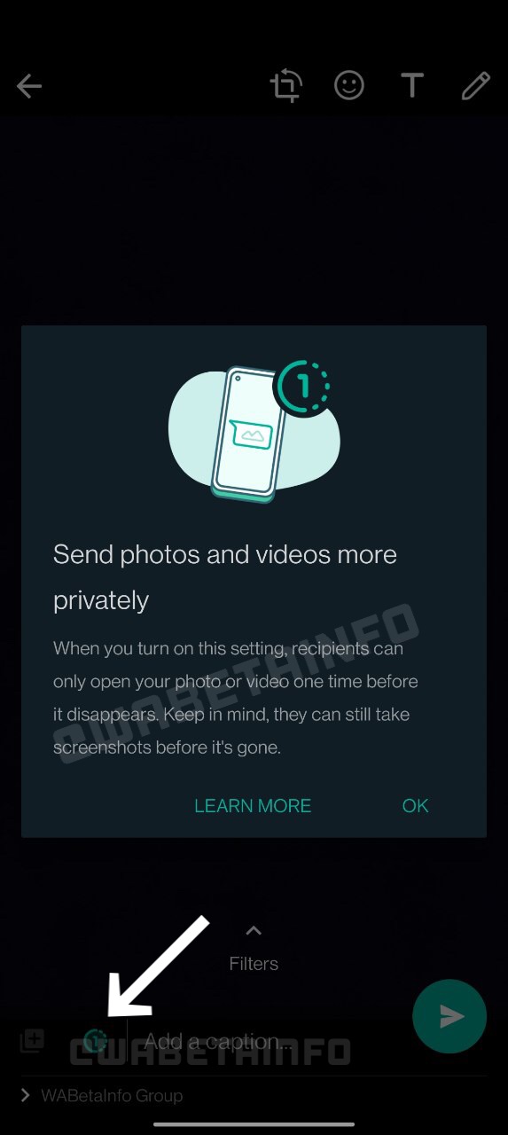 WhatsApp temporary pictures videos