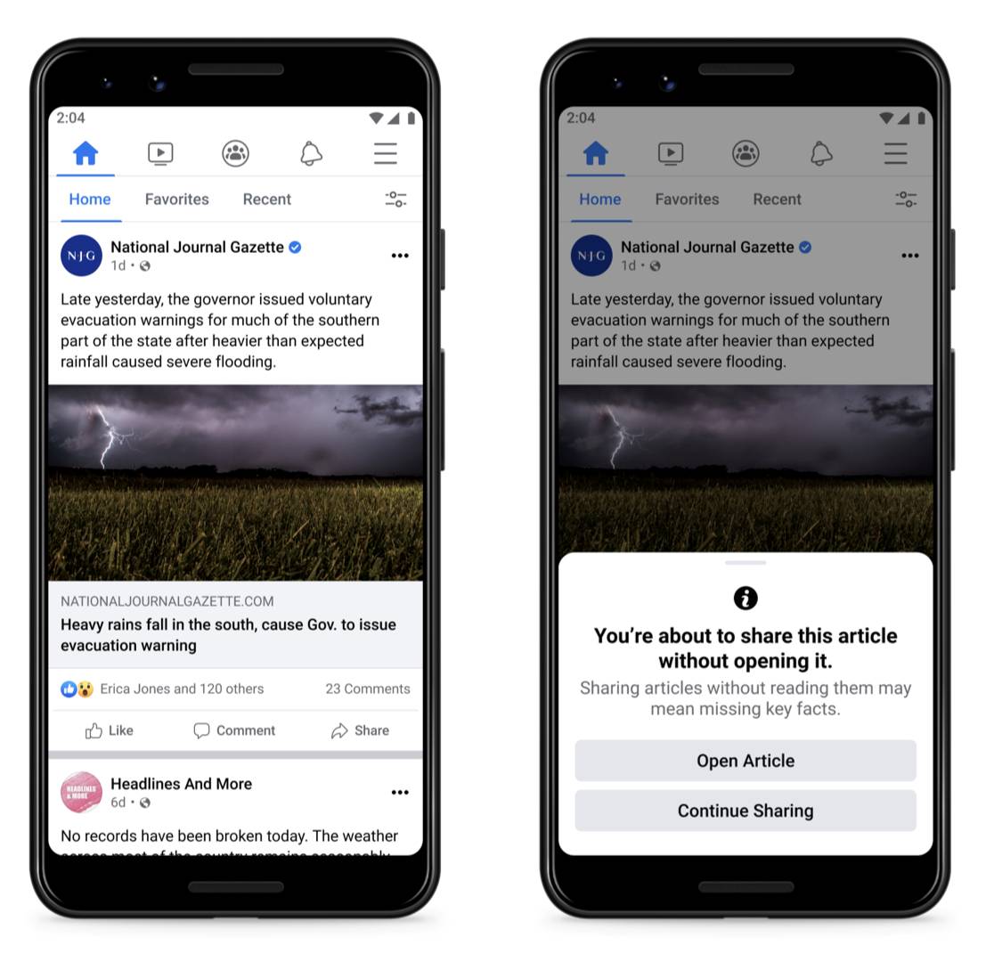Aplicación para compartir noticias y leer en Facebook