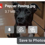 GMAIL Save Attachments Google Photos button
