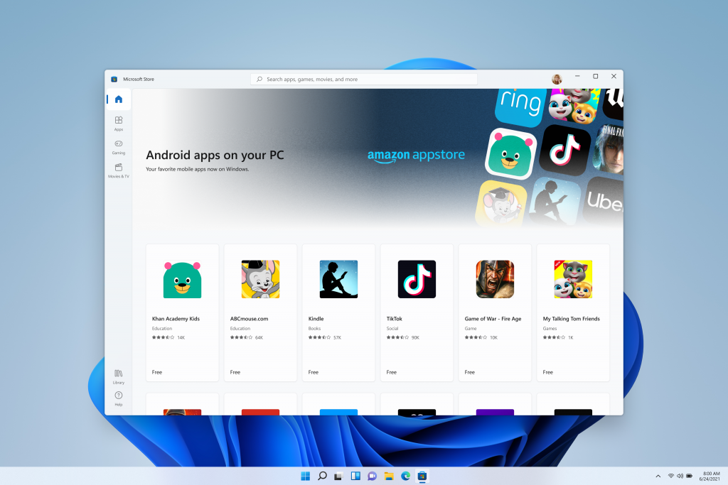 Android Windows 11 applications