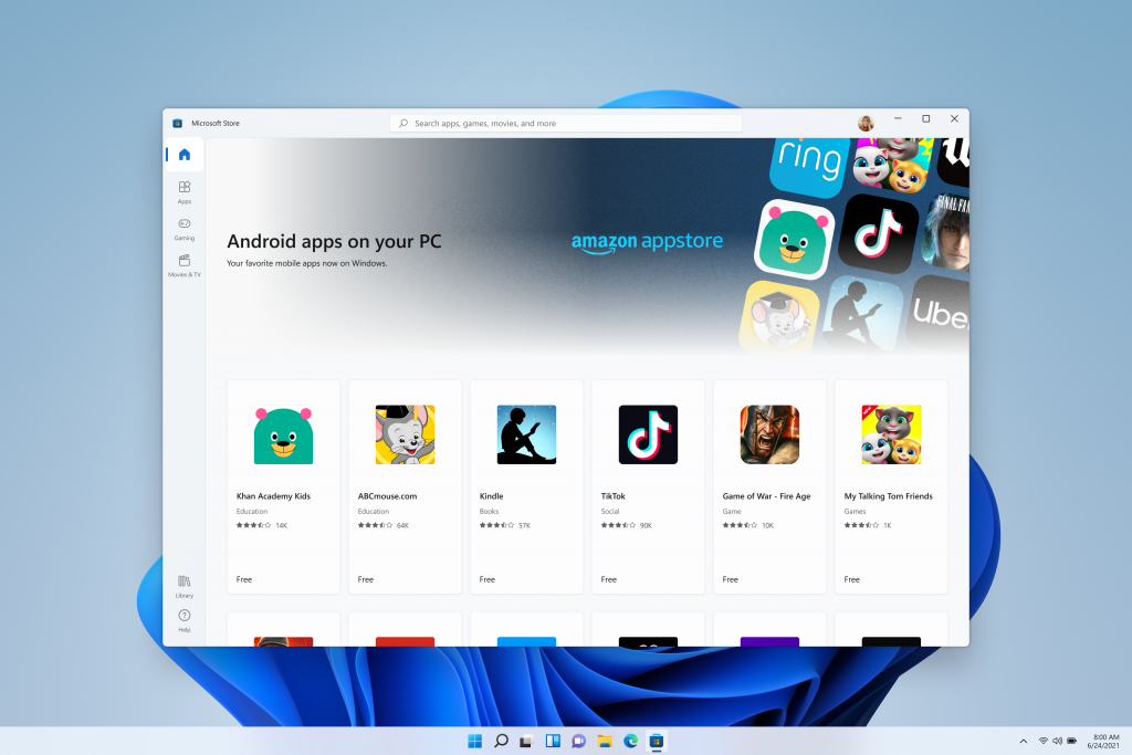 Aplicaciones de Android Windows 11