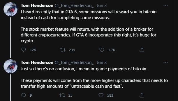 GTA 6 Bitcoin criptomonede