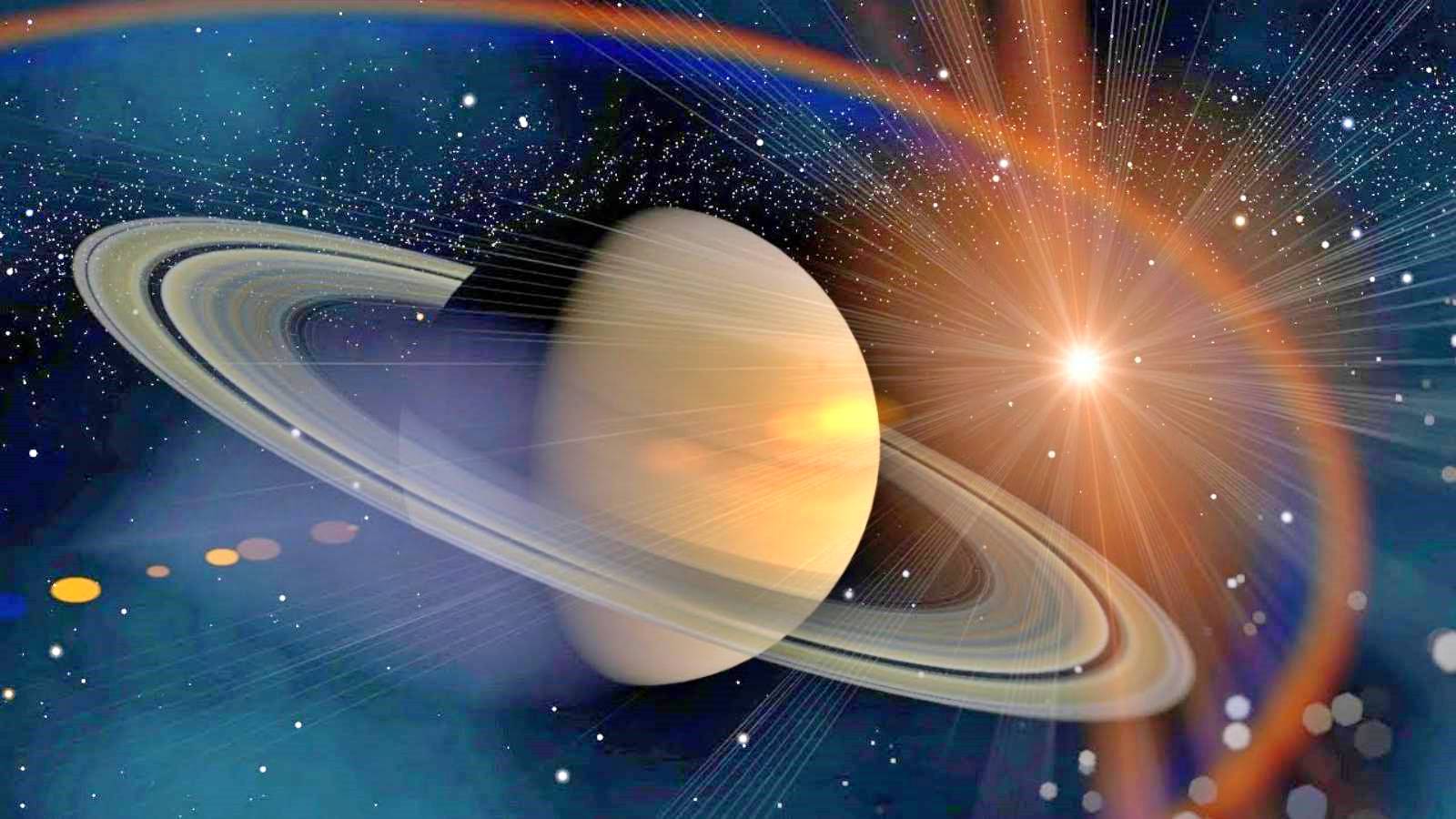 Symmetrie van planeet Saturnus
