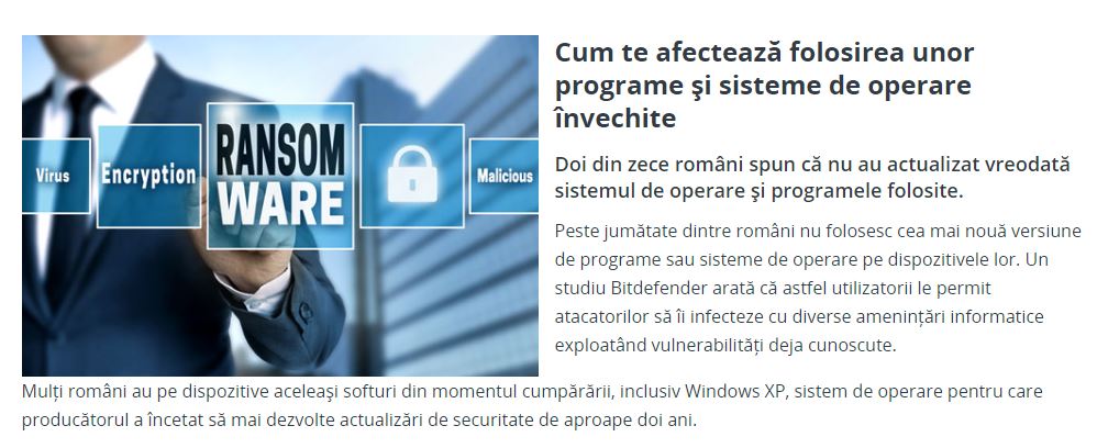 BCR Romania forældet software