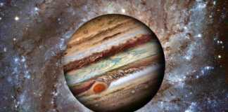 The planet Jupiter hidden