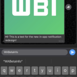 WhatsApp internal notifications