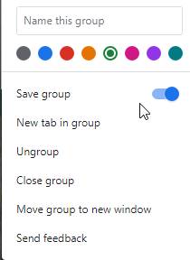 Google Chrome flikgruppering