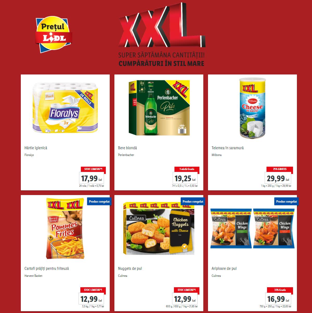 Produktgewicht von LIDL Rumänien