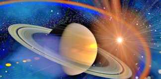 Planet Saturn im Untergrund