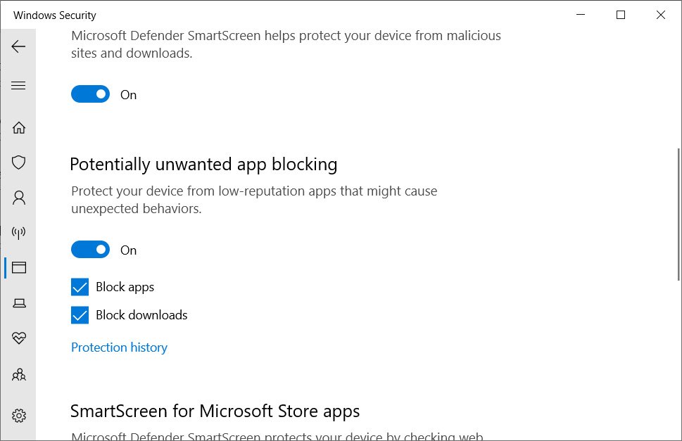 Windows 10 application installation ban