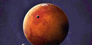 Planet Mars gleitet