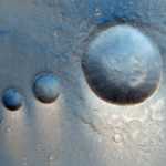 Gleitende Krater auf dem Planeten Mars