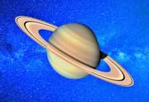Planet Saturn in summer