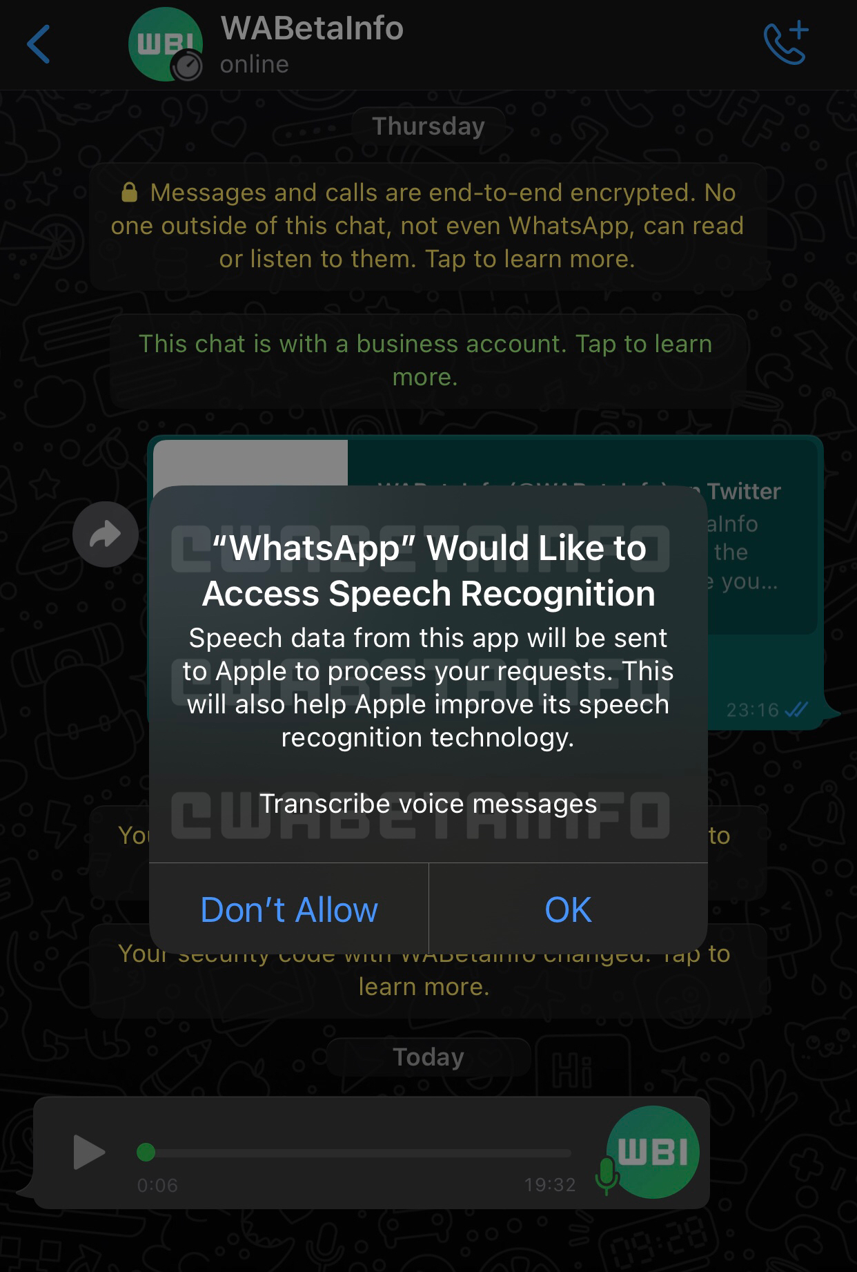 WhatsApp transcriere mesaje