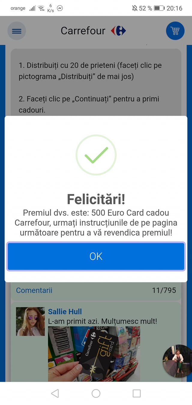 Carrefour instructiuni premii