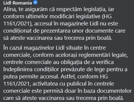 Restrizioni della legge LIDL Romania