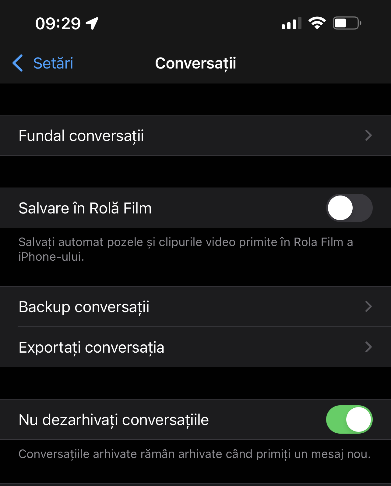 WhatsApp arhiva mesaje