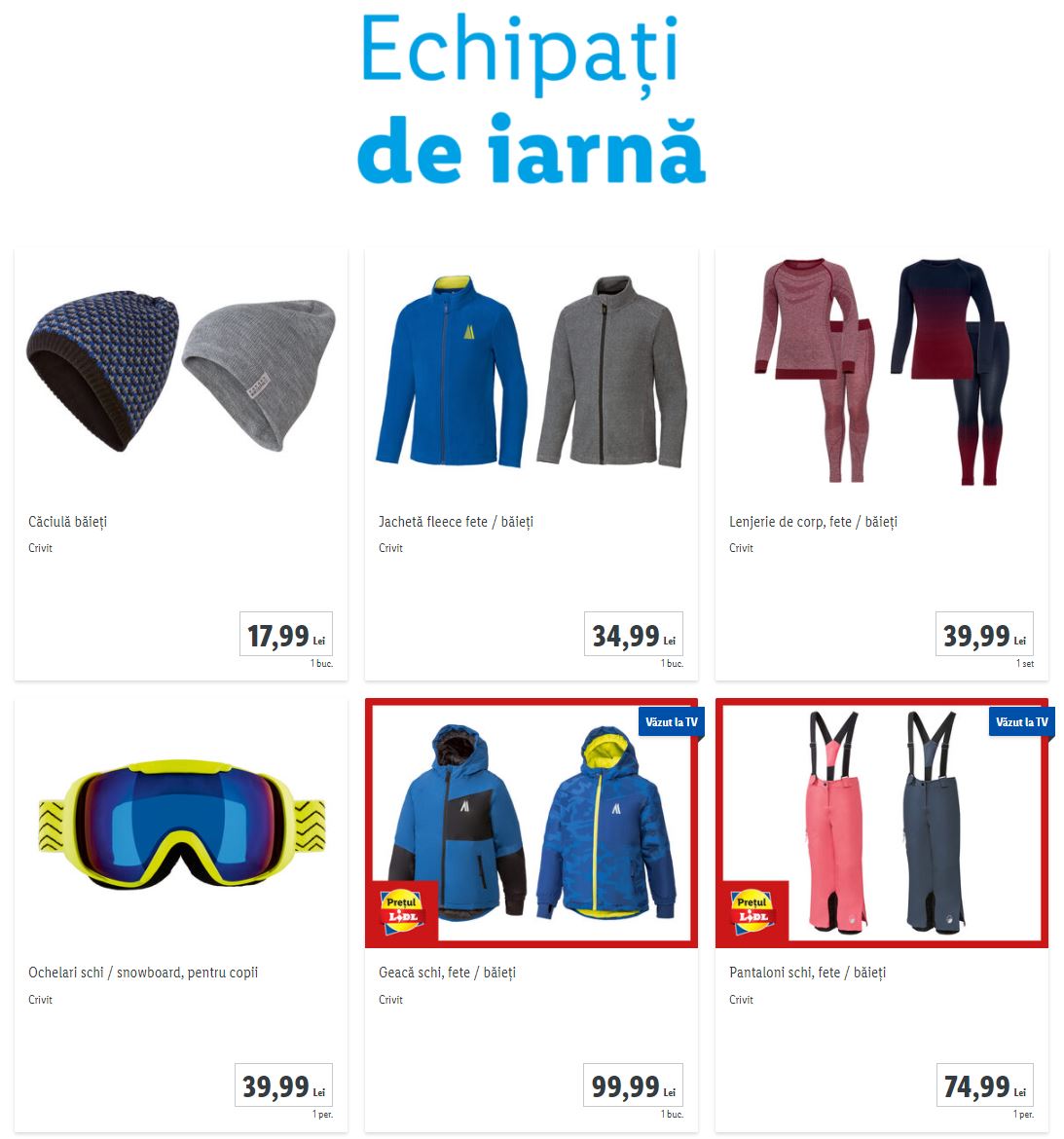 LIDL Romania imbracaminte iarna magazine