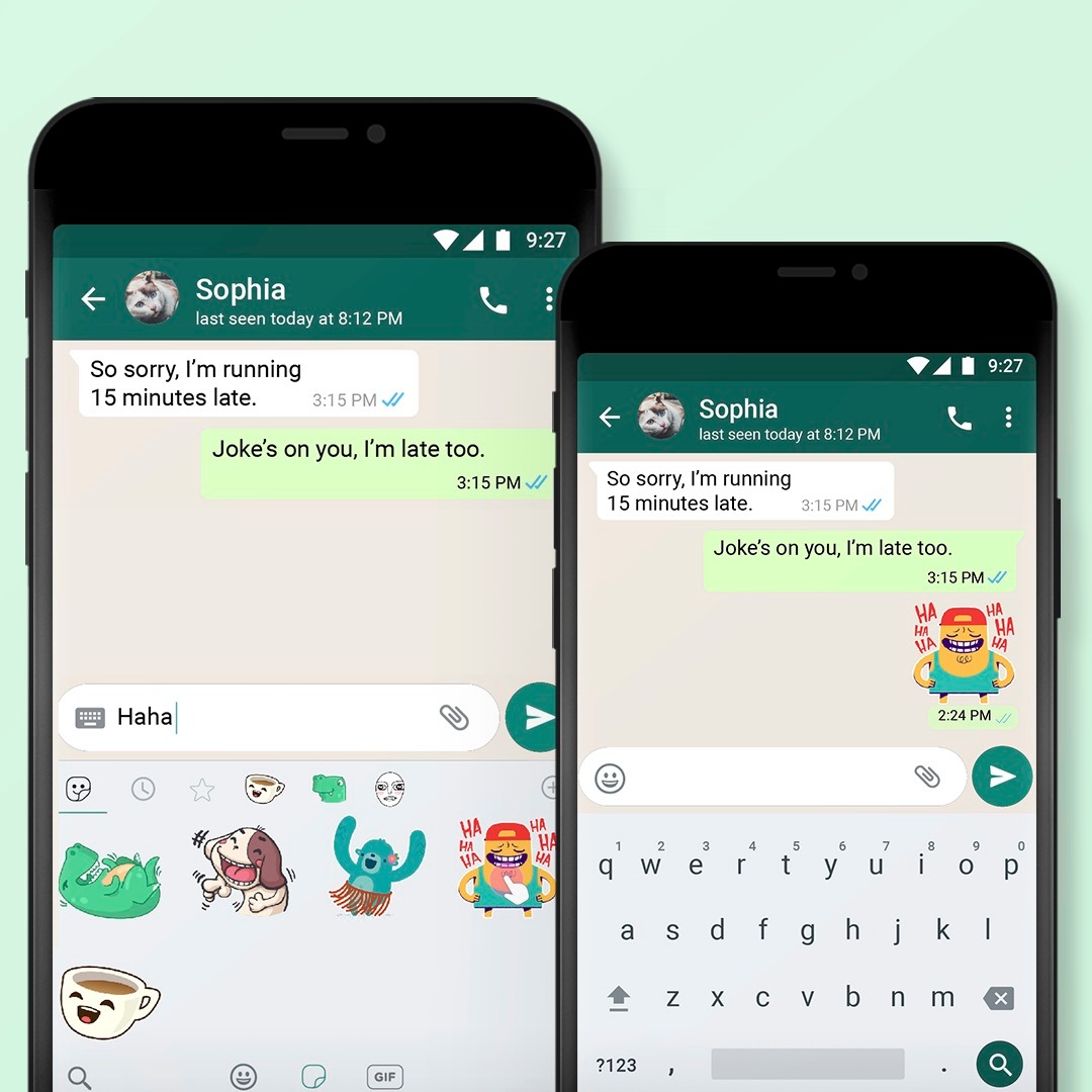 WhatsApp sugestii sticker