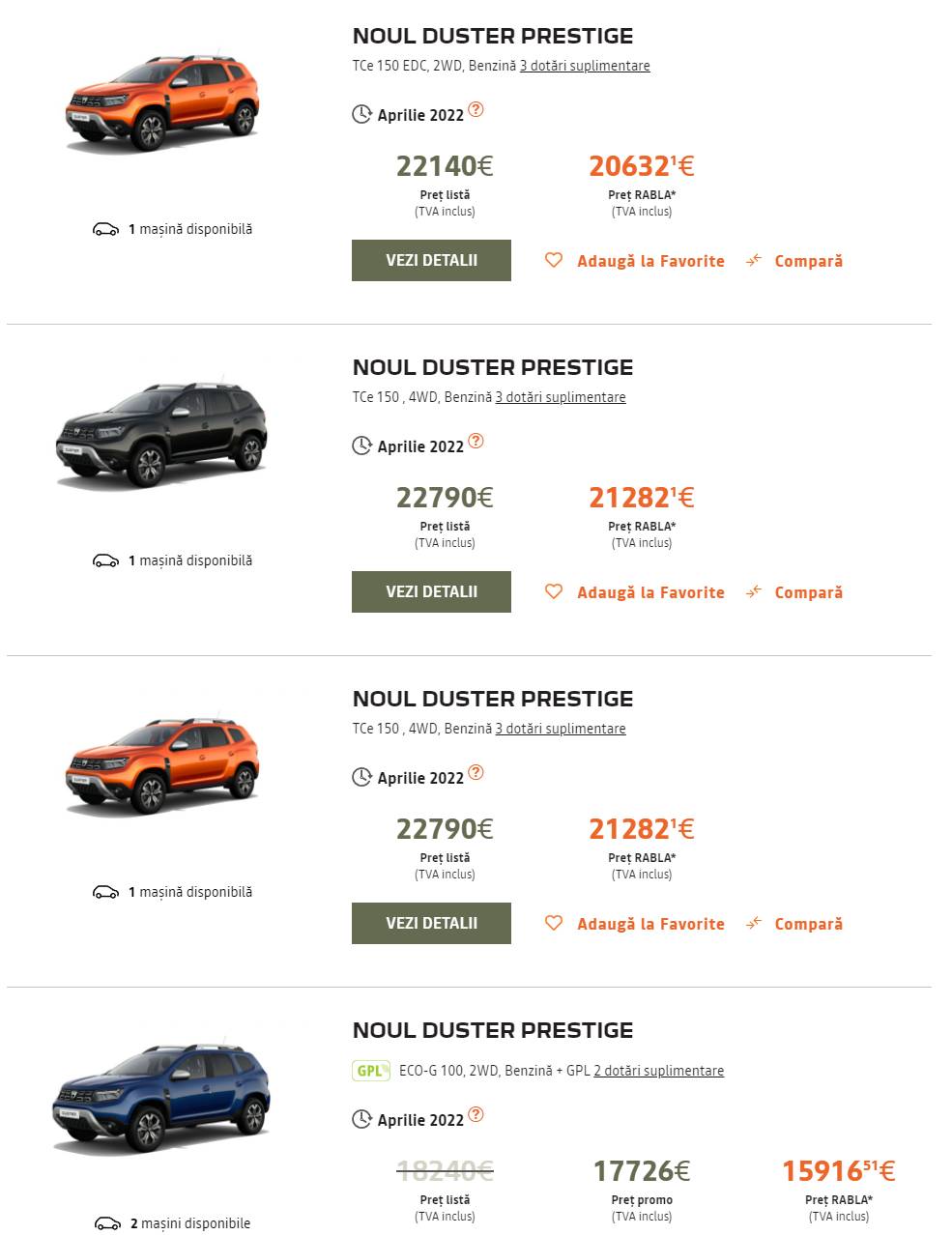 DACIA Duster 2021 entrega rápida