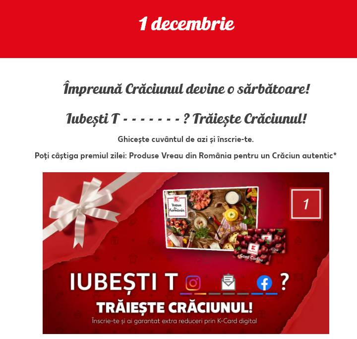 Kaufland Free Official Announcement to Customers Daily December prizes