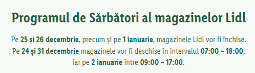 LIDL Romania OFFICIAL decision, holiday stores are closing