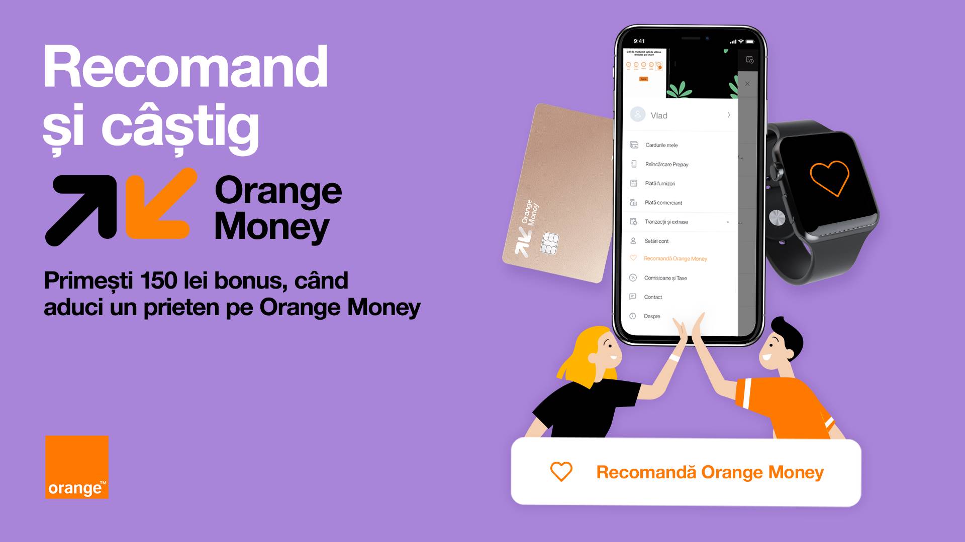 Orange's Official Announcement, how much money does it give FREE referrals to Romanian customers