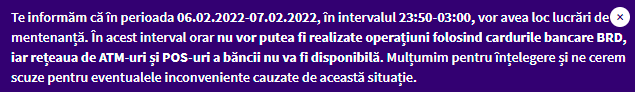 BRD Romania ATENTIE Mesajul ULTIMA ORA Toti Clientii Romani mentenanta