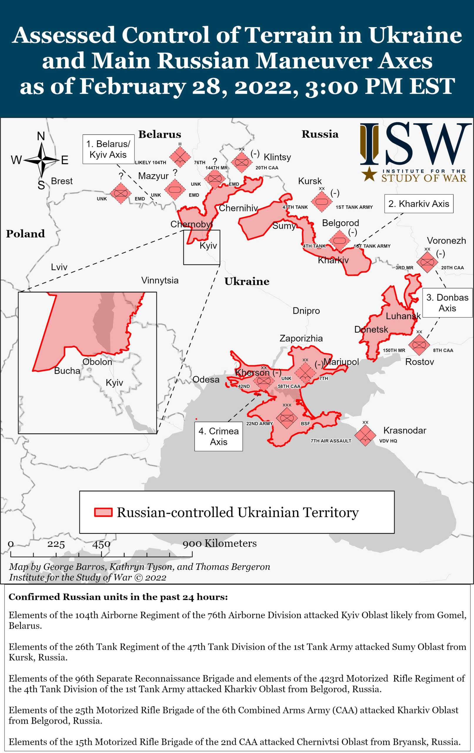 Harta Teritoriilor Ocupate Rusia 28 Februarie 2022 COMPLET