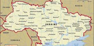 Karta över de territorier som ockuperades av den ryska armén i Ukraina fram till 16 mars 2022