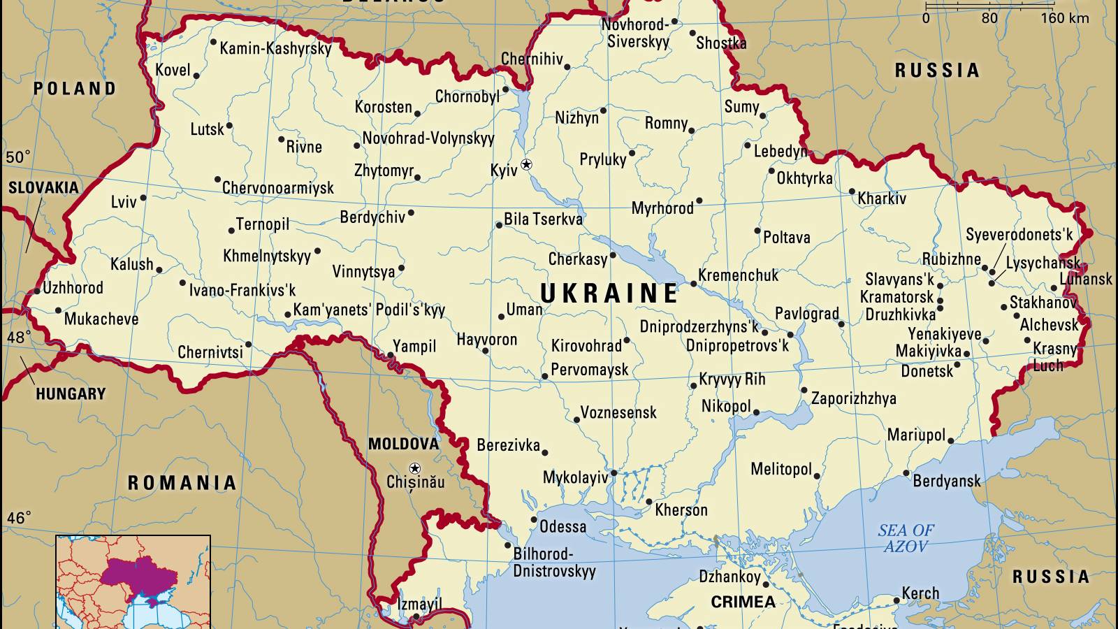 Kartta Venäjän armeijan miehittämistä alueista Ukrainassa 16 asti