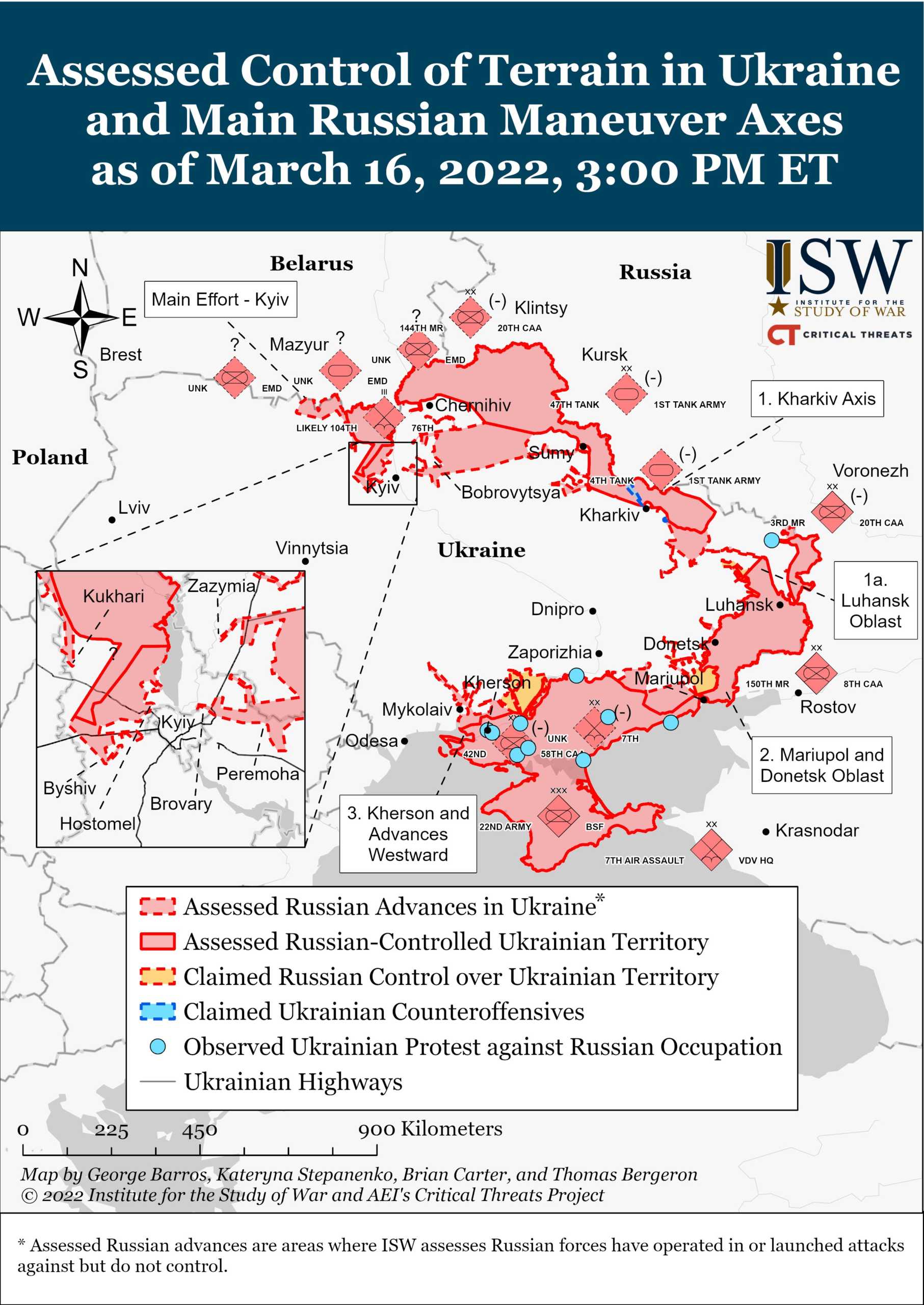 Toate Teritoriile Ocupate de Rusia in Ucraina pana in 17 Martie 2022 harta