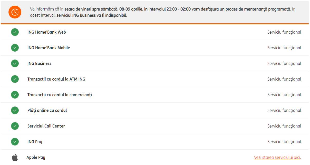 ING Bank Notificarea URGENTA Vizeaza Clientii Romania mentenanta
