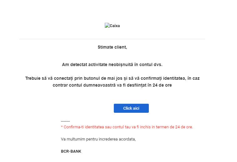 BCR Rumunia PILNE OSTRZEŻENIE Atak phishingowy na rumuńskich klientów