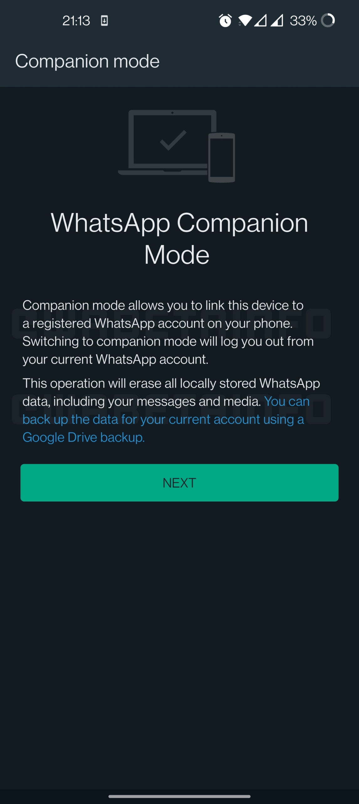 WhatsApp Majora Change CACHÉ iPhone Android mode compagnon iphone android