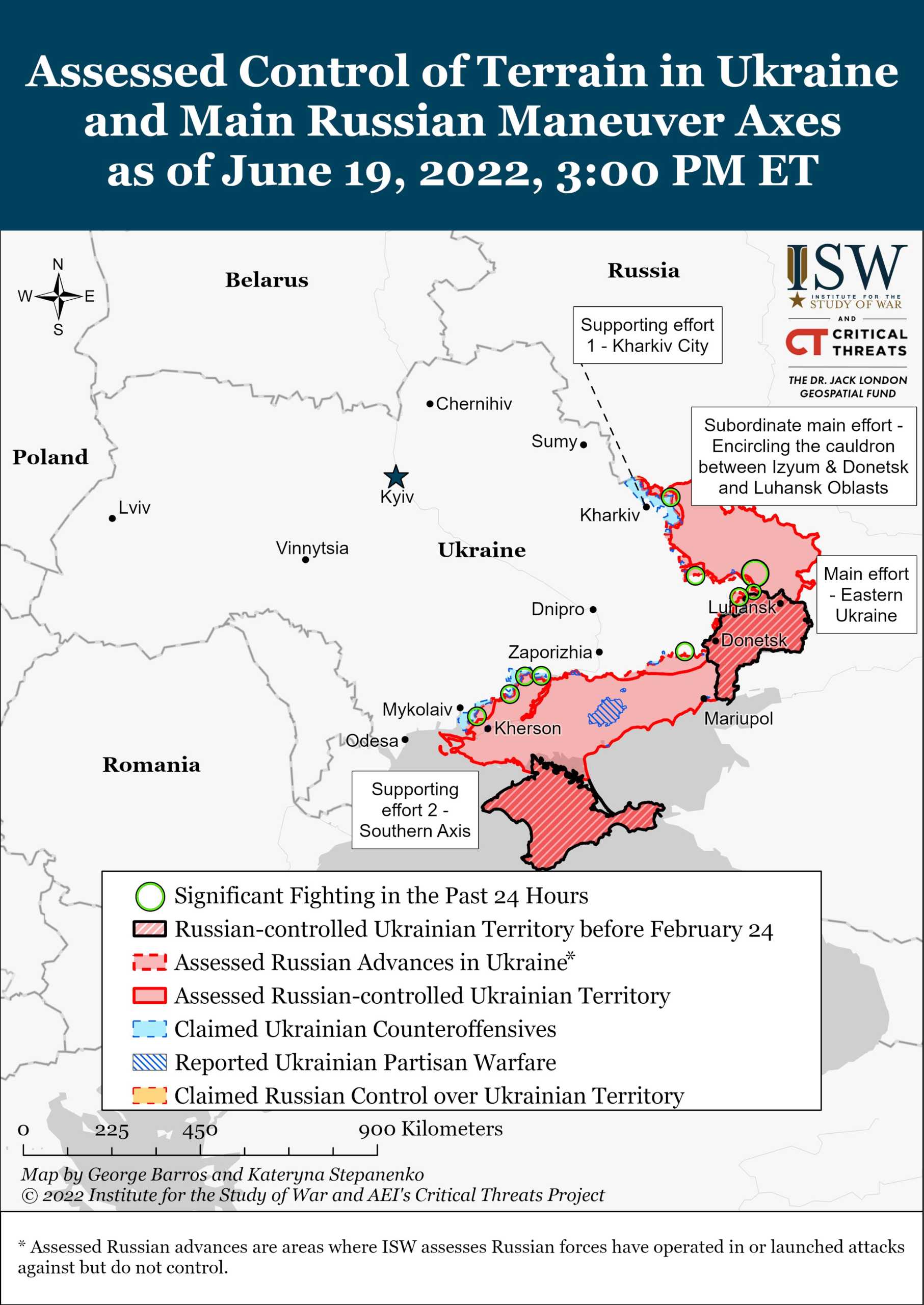 Ukraine Kort over de besatte områder Rusland 4 måneders krig 4 måneder