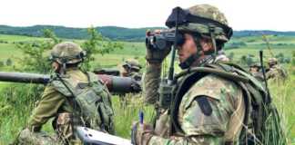 VINDVÅR 22 soldater från den rumänska armén deltog i nya militära övningar
