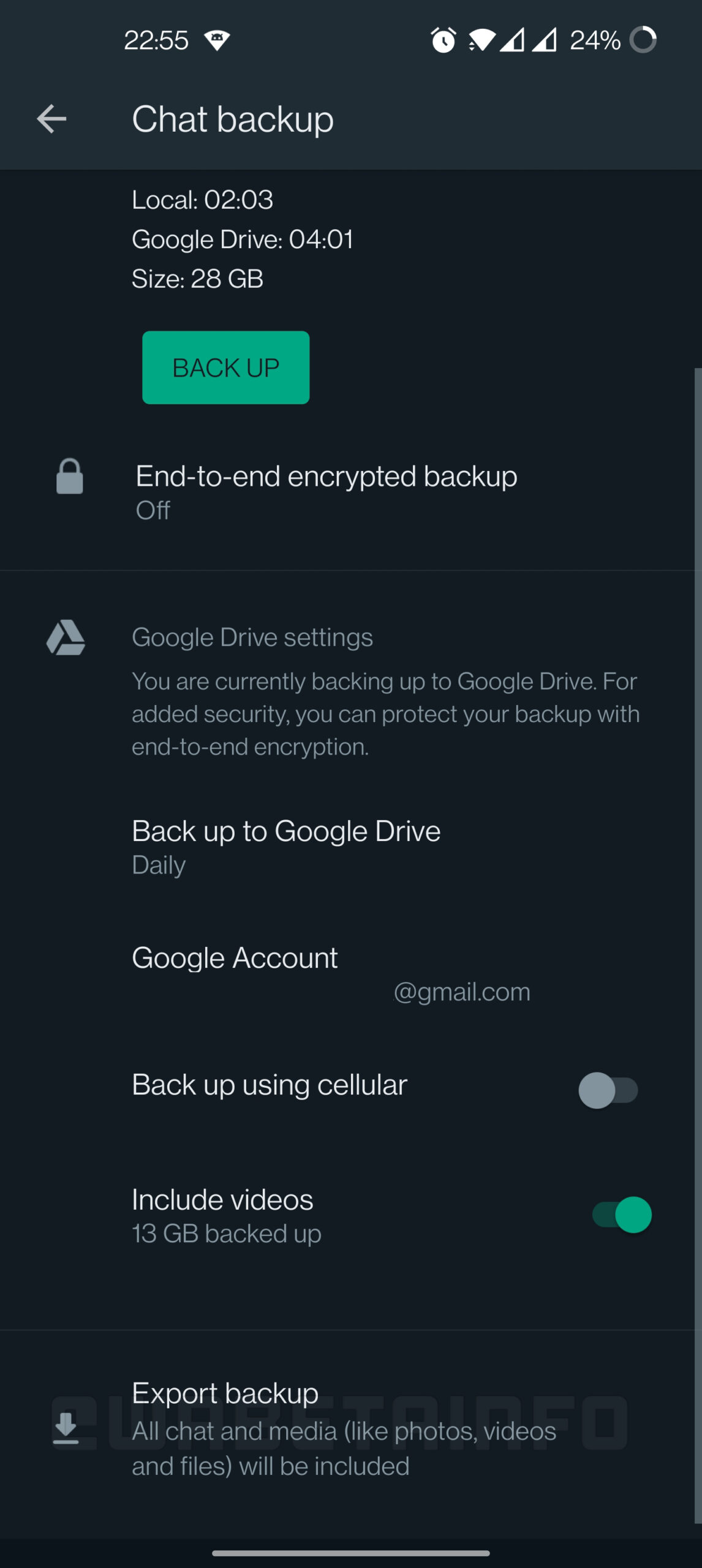 WhatsApp-Änderung SECRET NOBODY Nicht erwartetes Google Drive-Backup
