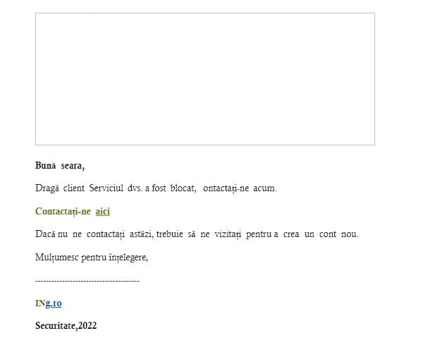 Attention à tous les clients d'ING Bank Roumanie, danger d'une attaque de phishing malveillante